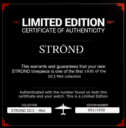 Rare Aviation Relic Watch - STROND DC3 Mkll