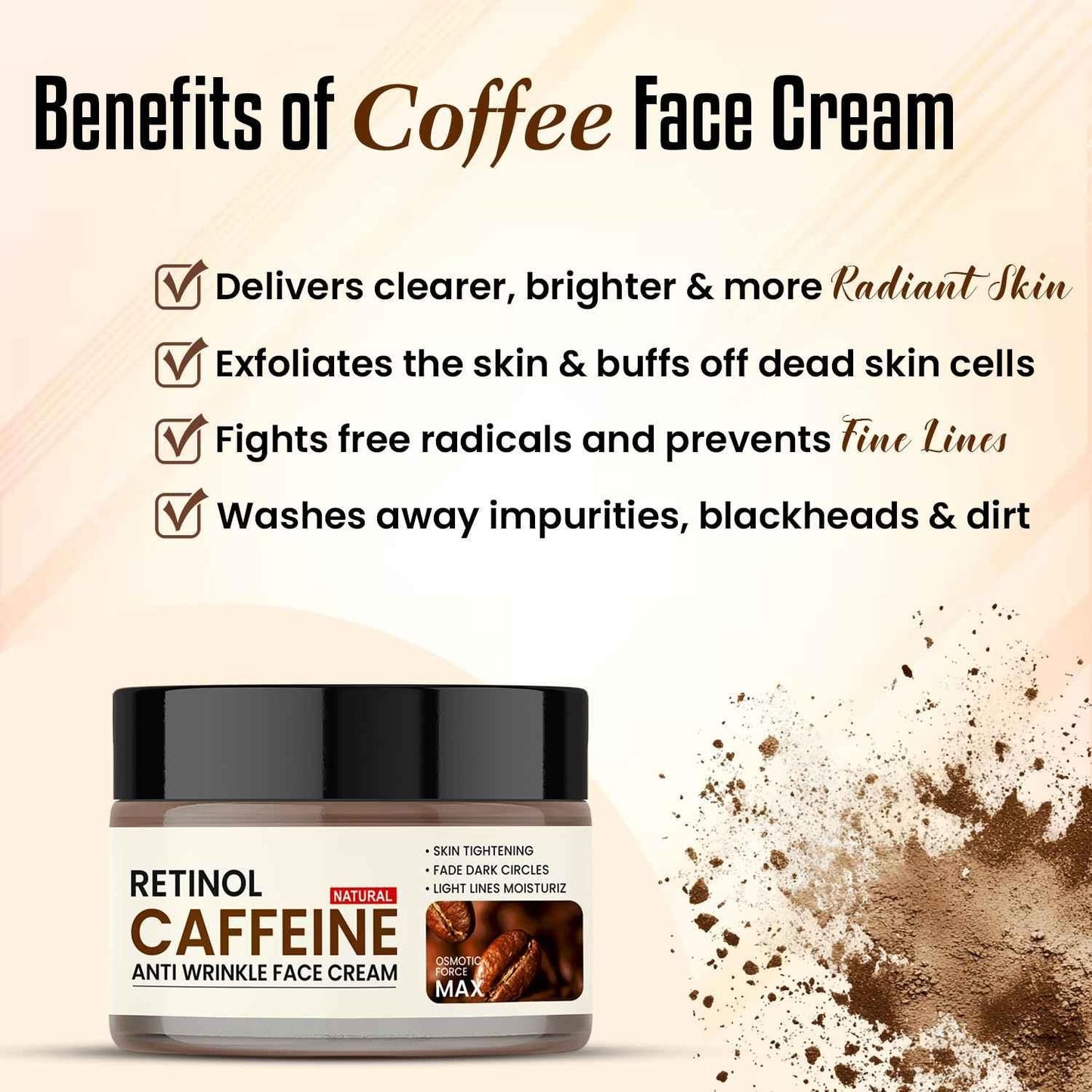 Retinol Caffeine Anti-Wrinkle Face Cream - Achieve Ageless Radiance
