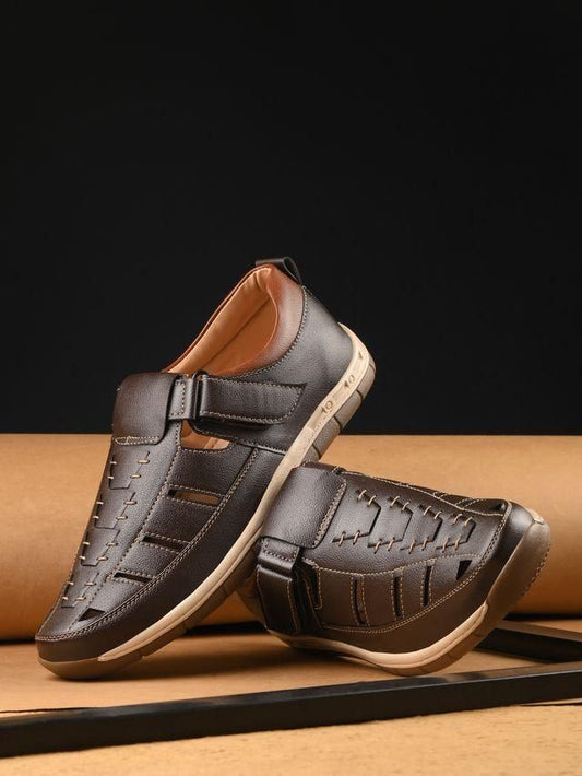 Mens Luxury Feet Brown Leather Sandals- Lord Lifestyle